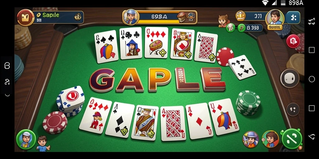 Tampilan gameplay yang seru dalam permainan Gaple 898A.