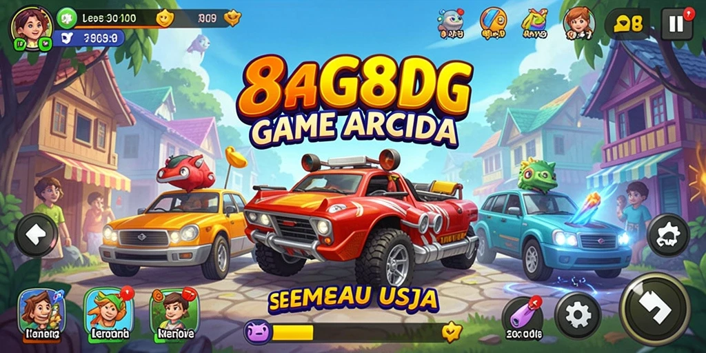 Screenshot gameplay 8G8G yang menampilkan aksi seru di level Arcade.