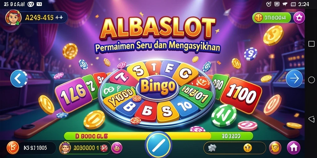 Tampilan gameplay seru dari ALBASLOT yang penuh aksi Bingo.