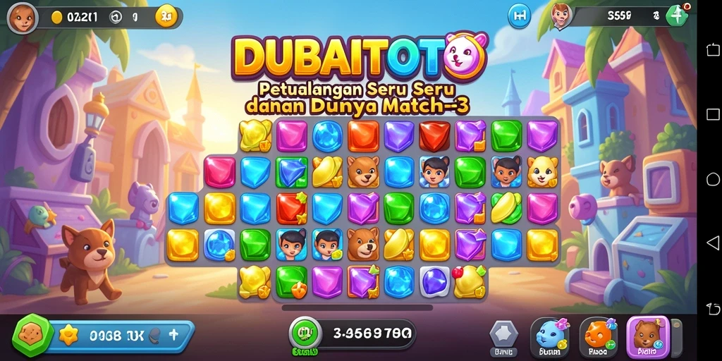 Tampilan gameplay DUBAITOTO yang penuh warna dan menarik.