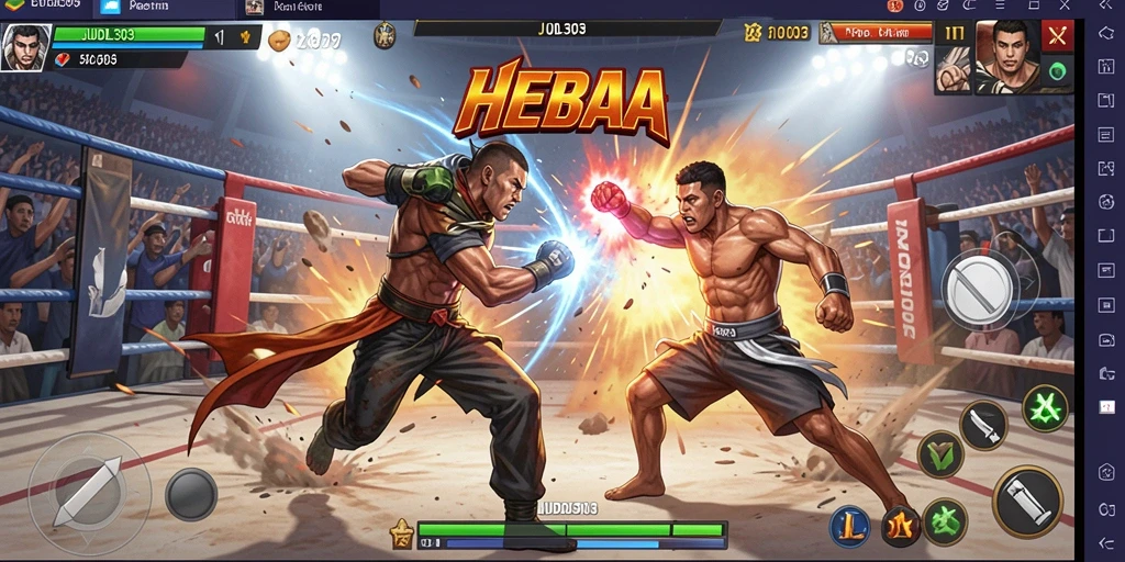 Screenshot utama gameplay <strong>JUDOL303</strong> menampilkan aksi pertarungan seru.