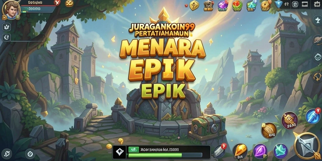 Tampilan seru gameplay JURAGANKOIN99 dalam aksi Tower Defense.