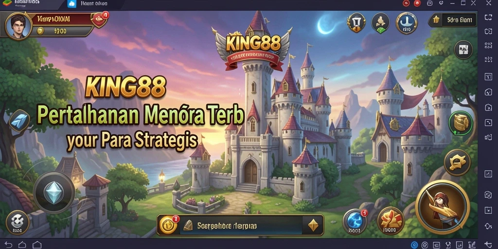 Tampilan gameplay seru Tower Defense KING88 dengan menara dan musuh.
