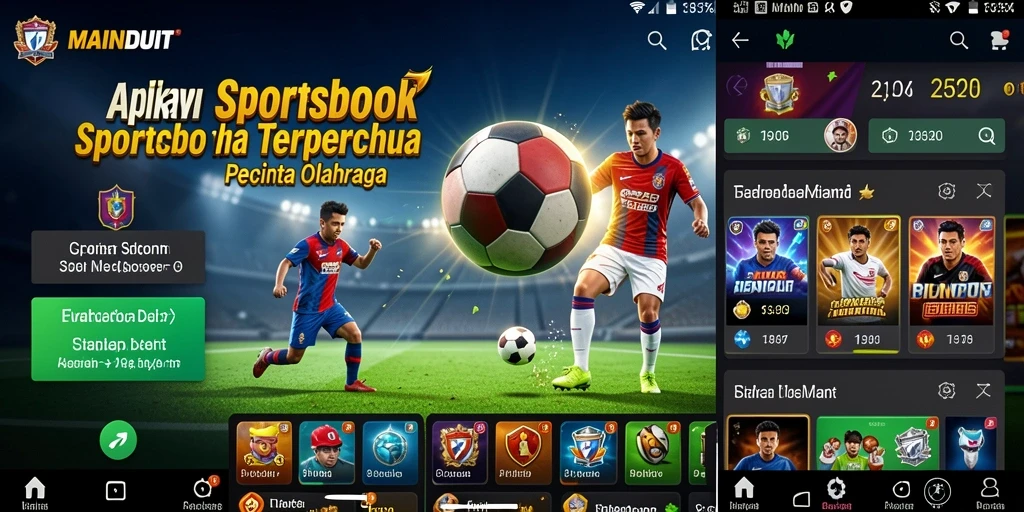 Screenshot dari game Sportsbook yang menampilkan fitur taruhan langsung.