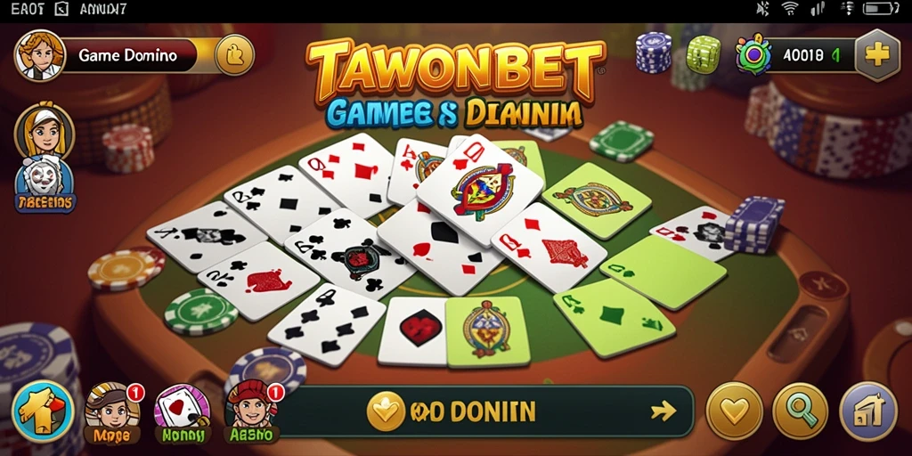 Tampilan gameplay seru dari TAWONBET yang penuh aksi pemain domino.
