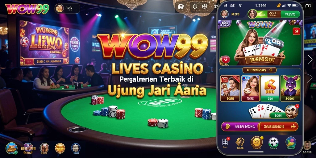 Tampilan gameplay Live Casino yang mendebarkan di WOW99.