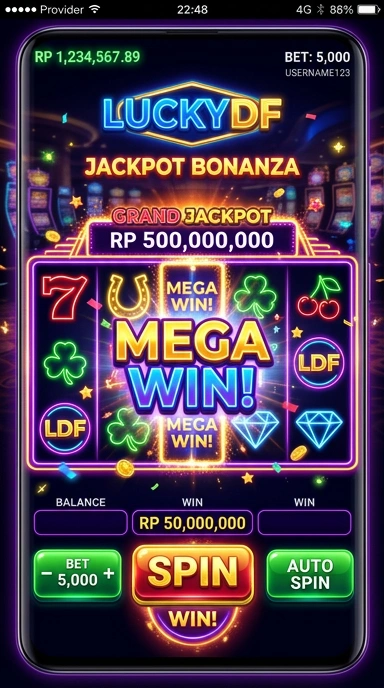Tangkapan layar antarmuka utama luckydf yang memudahkan navigasi.